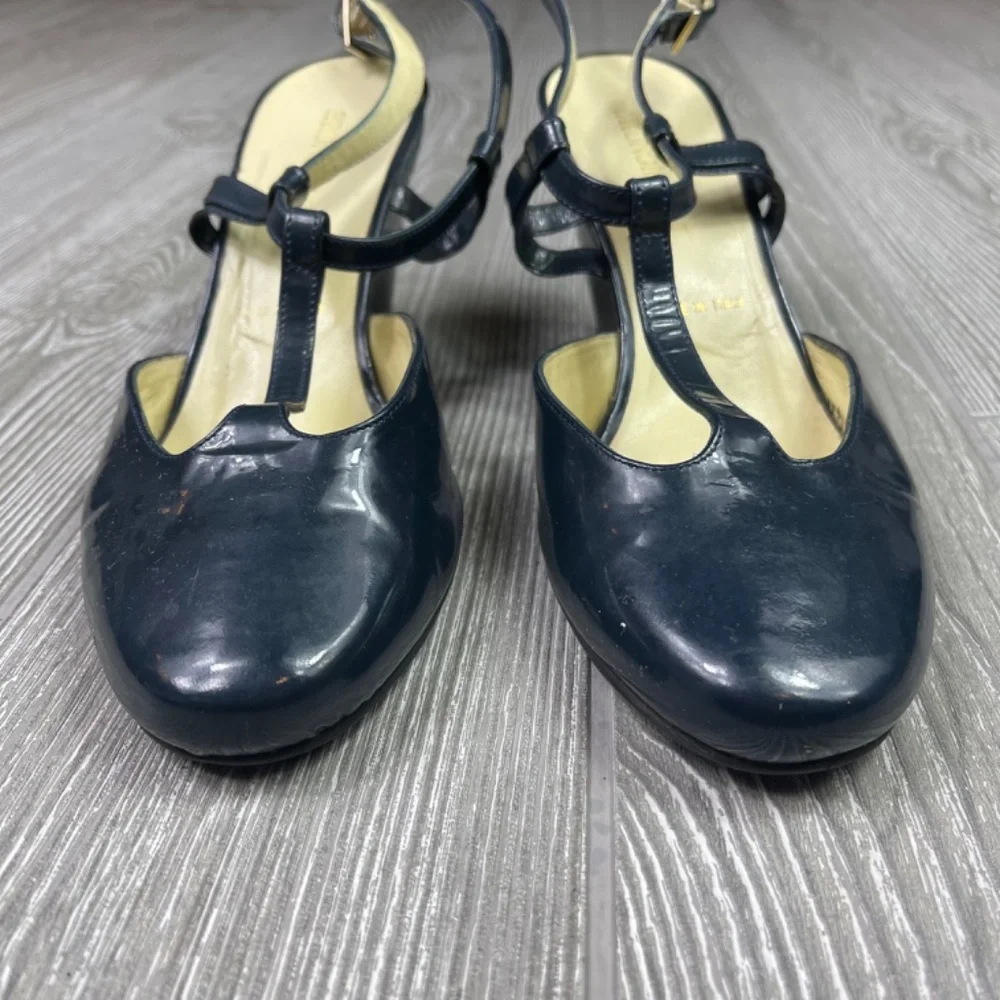 BRUNO MAGLI T Strap Leather Wedge Sandals Women’s size EU 38 US 8 Blue